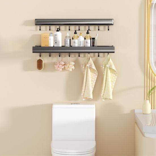 오라플 무타공 욕실선반 접었다폈다 일자선반 화장실