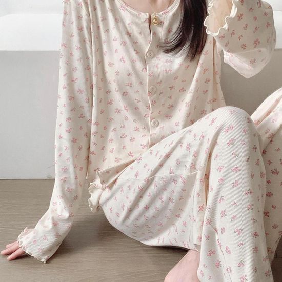 플로럴 소프트 홈웨어 잠옷세트