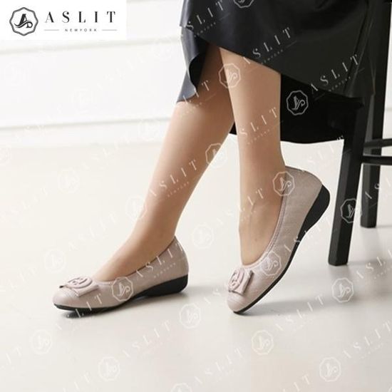 [애슬릿]여성 밴딩 리본 쿠셔닝 발 편한 플랫 슈즈