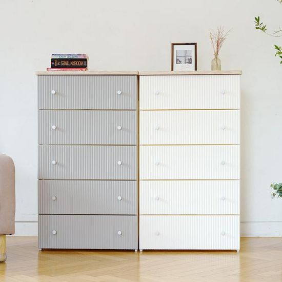 보노하우스 보니 템바보드 우드상판 5단 서랍장