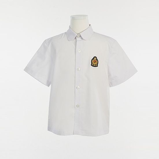 교복몰 화이트 둥근카라 반팔 블라우스 (동광초) 교복