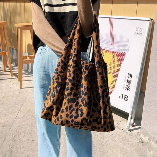 레오파드 숄더백 에코백 유니크한 디자인의 에코백