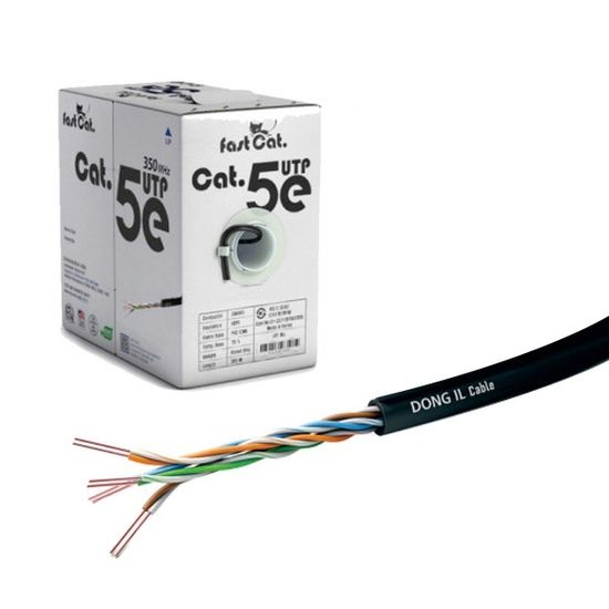 국산 동일전선 CAT.5e UTP 랜케이블 옥외용 블랙/300M