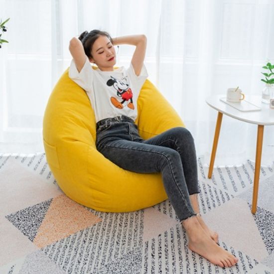 트랜디한 컬러 빈백 소파 (옐로우) (S)