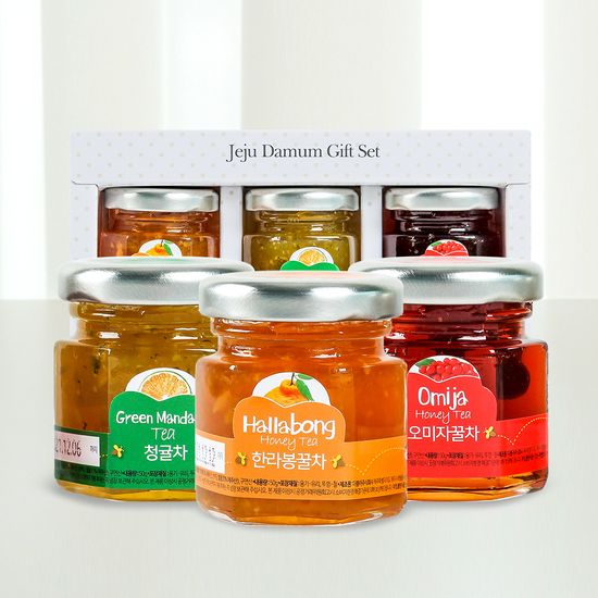 제주담움 미니꿀차 3종 선물세트(한라봉꿀차/청귤차/