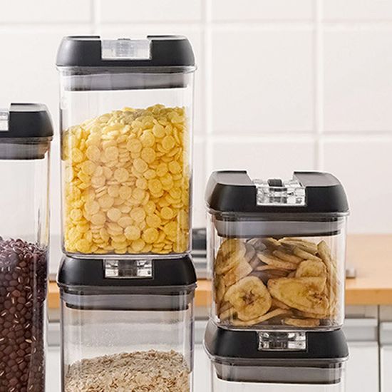 [쿠킹홈] 원터치 밀폐용기 4종세트(블랙/투명)