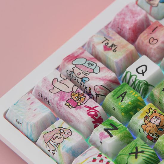 네모진 유선 LED 기계식 키보드 시이닷 X 네모진