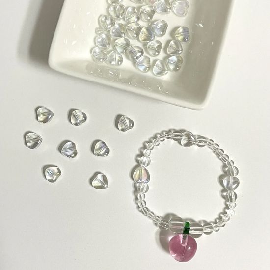투명 하트 비즈 팔찌 목걸이 키링 만들기 공예 재료