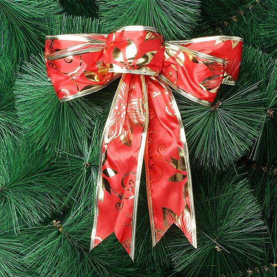 골드라인 레드 리본 10p 실내 트리 꾸미기 오너먼트