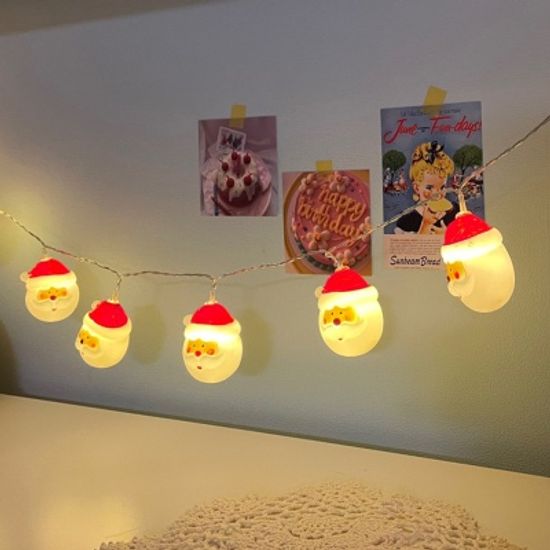 크리스마스 산타 눈사람 가랜드 전구
