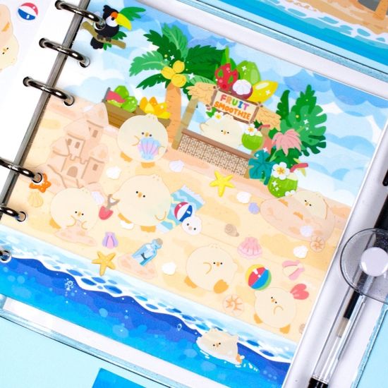 트로피컬 썸머 배경 씰 스티커