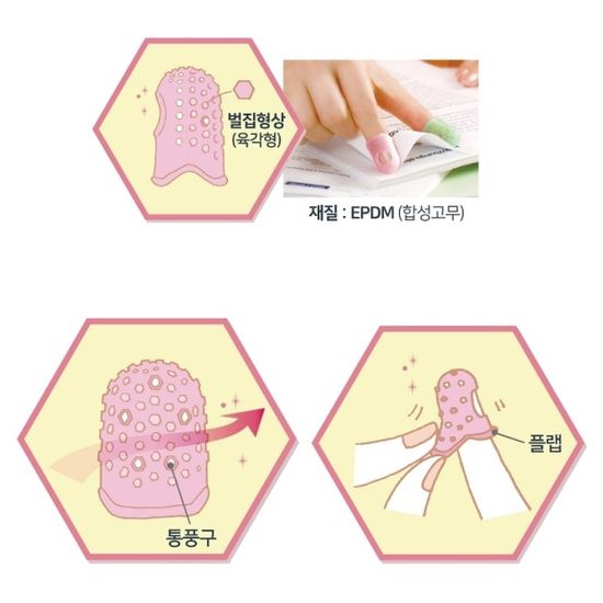 플러스 엠보싱 손가락 골무-캡형 하니카무 1Box(10개)