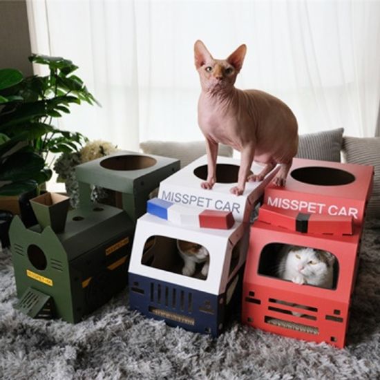 [봉봉펫닷컴] 고양이 스크래쳐 버스 박스