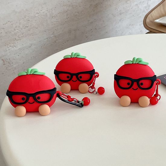 에어팟 4 3 2 1 프로 안경 토마토 실리콘 키링 케이스