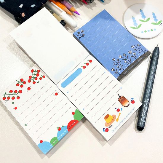 미니 메모패드 1 (데굴데굴 방울토마토/라떼와 푸딩)