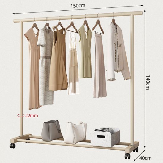 크림1단 이동식 스탠드 행거 옷걸이 옷장 철제 헹거