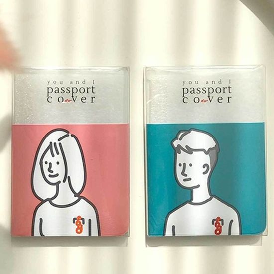 커플 여행 아이템 투명 여권 케이스 커버 끼우는 타[W