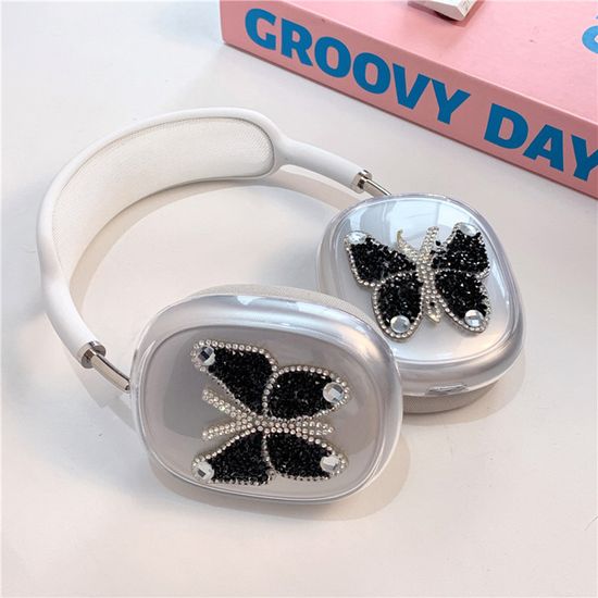 에어팟맥스 큐빅 나비 헤드셋 투명 실리콘 캡 케이스