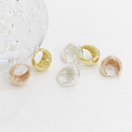 [애슬릿]925 실버 물방울 볼드 원터치 미니 링 귀걸이