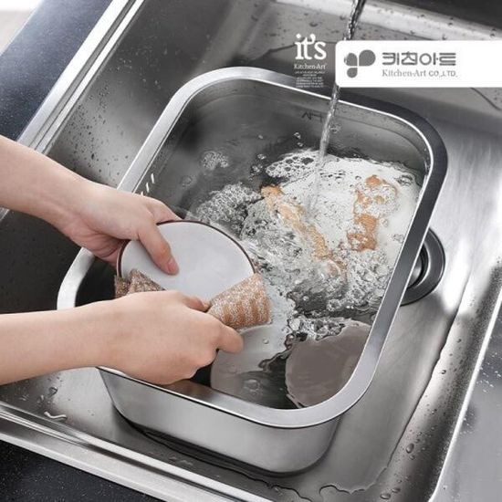 키친아트 스텐 설거지통 사각 다용도 싱크대 설거지볼