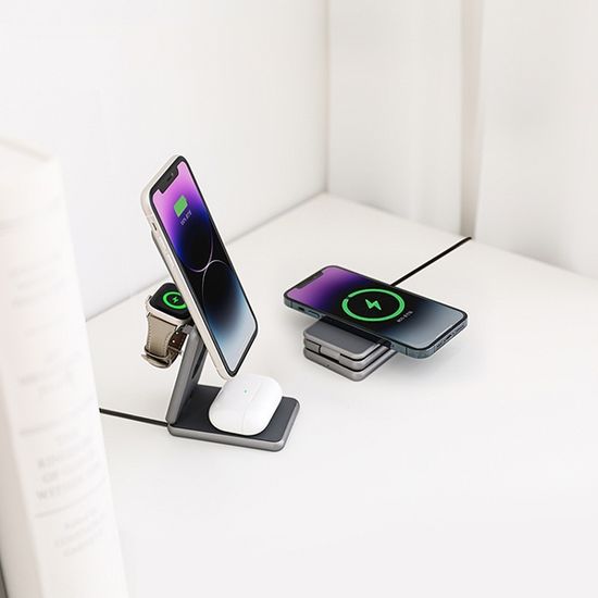 무아스 15W 폴더블 3 in 1 맥세이프 무선충전기