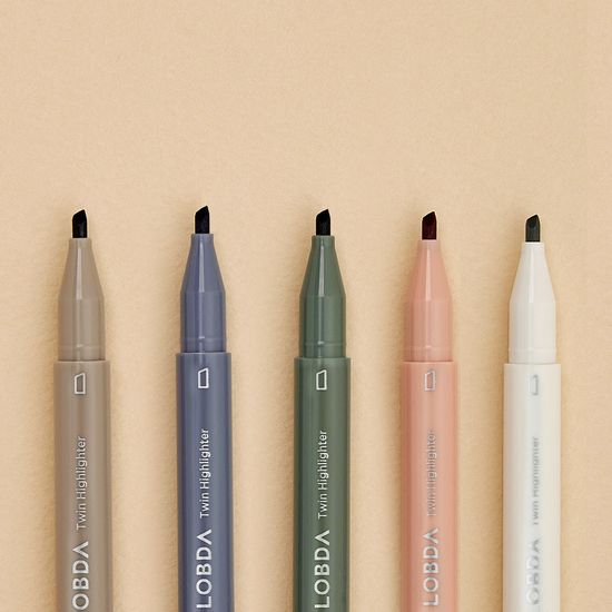 [롭다] 트윈형광펜/5색