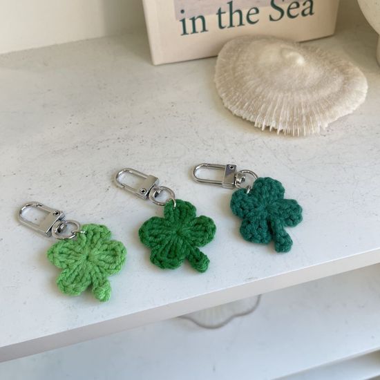 행운 행복 부적 수능 기분좋은 선물 네잎클로버 뜨개 