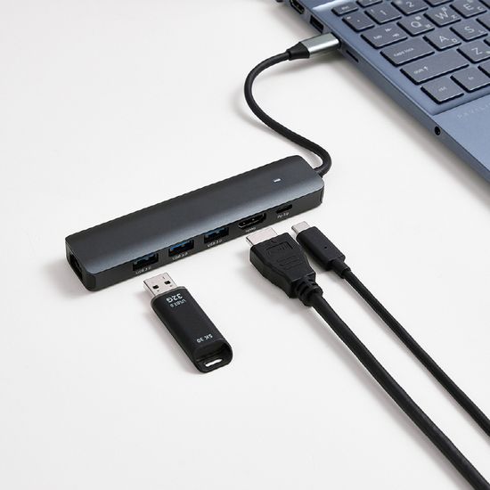 아이노트 C타입 허브 6in1 멀티포트 이더넷 CH61P