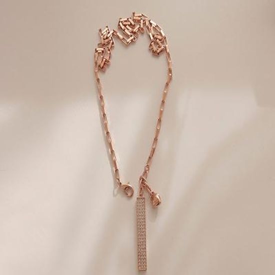 제이로렌 큐빅 앤 하트 사슬 로즈골드 목걸이 N01048