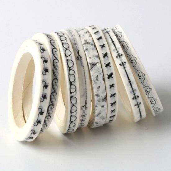 블랙앤화이트 라인테이프 디자인테이프 마스킹테이프