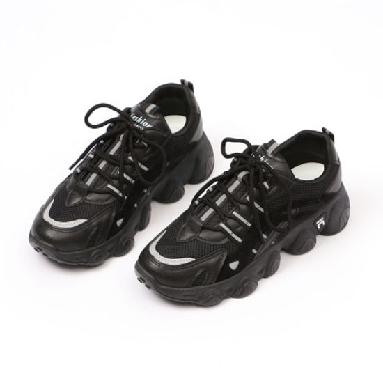 데이슈즈 어글리 슈즈 여성 메쉬 키높이 운동화 블랙