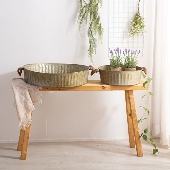 낮은 높이 양철 바스켓