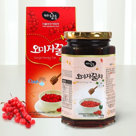 100%제주산 농산물 오미자꿀차(450g)/청정제주생산꿀