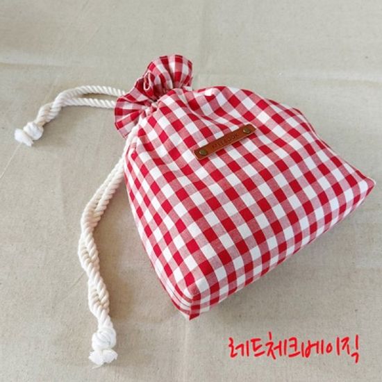 레드체크 파우치 캐쥬얼백