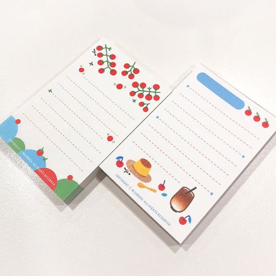 미니 메모패드 1 (데굴데굴 방울토마토/라떼와 푸딩)