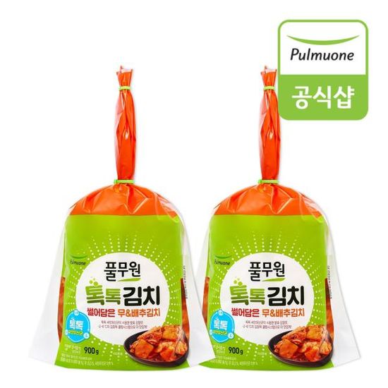 풀무원 톡톡김치 썰어담은 무,배추김치 900g x 2봉