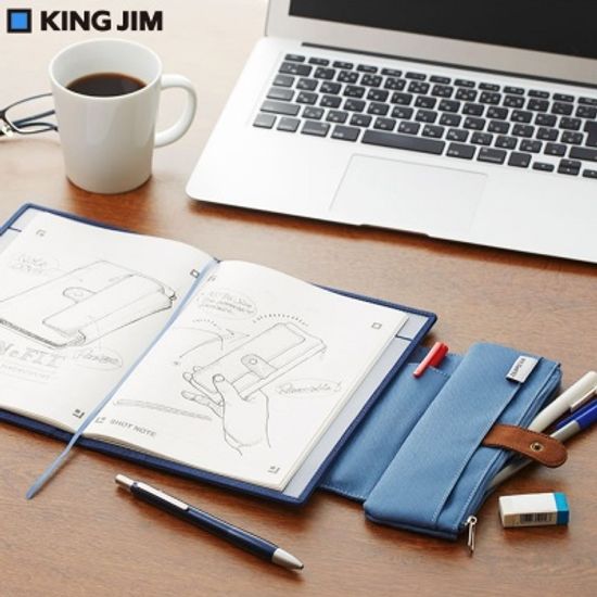 펜슬케이스 부착...킹짐 A5 플랩 노트커버 PENeFIT