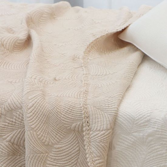 레이스누빔 풍기인견 삼중직 여름이불 겸 패드-베이지