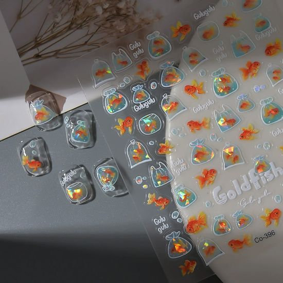 금붕어 바다 셀프 네일스티커 손톱스티커 손꾸 선물