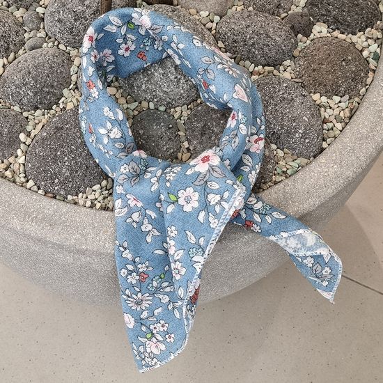 꽃 블루 (손수건 스카프)