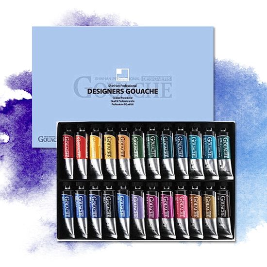 신한 전문가 수채 과슈 15ml Tube 24색 A