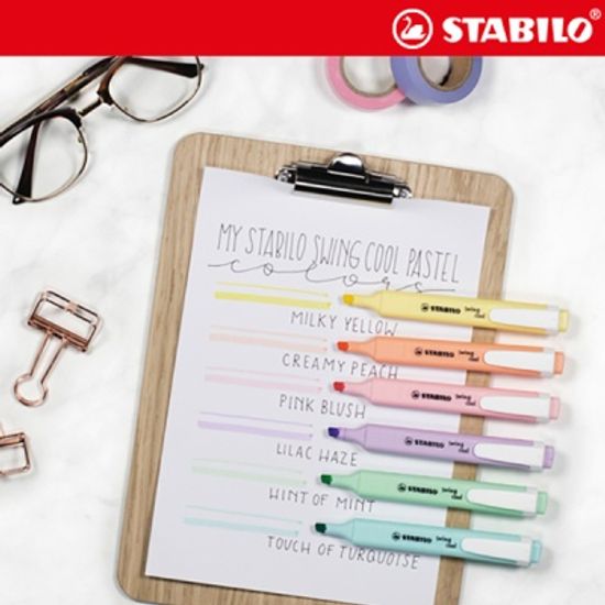 스타빌로 스윙쿨 파스텔 형광펜 6색 세트