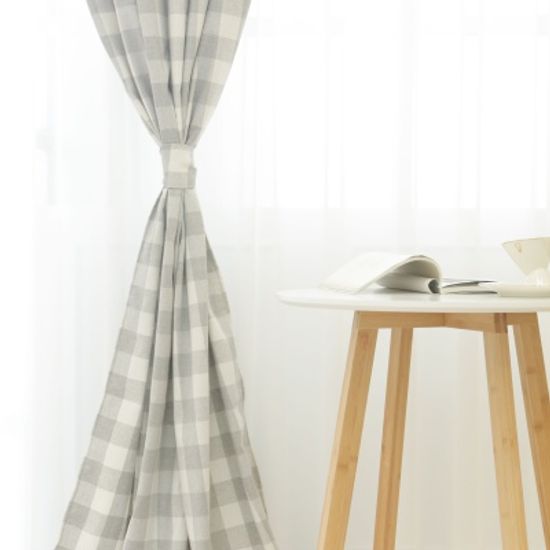 촉감 좋은 빅 체크 암막 커튼