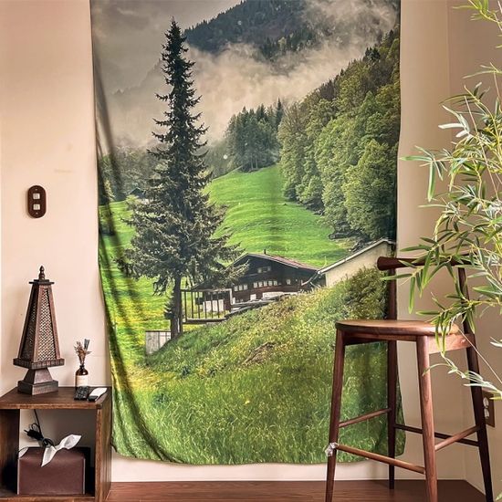 집을 지켜주는 큰 나무 135x230 쉬폰 패브릭포스터