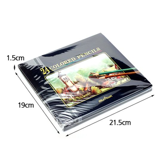 문화 24색 고급 색연필(틴)