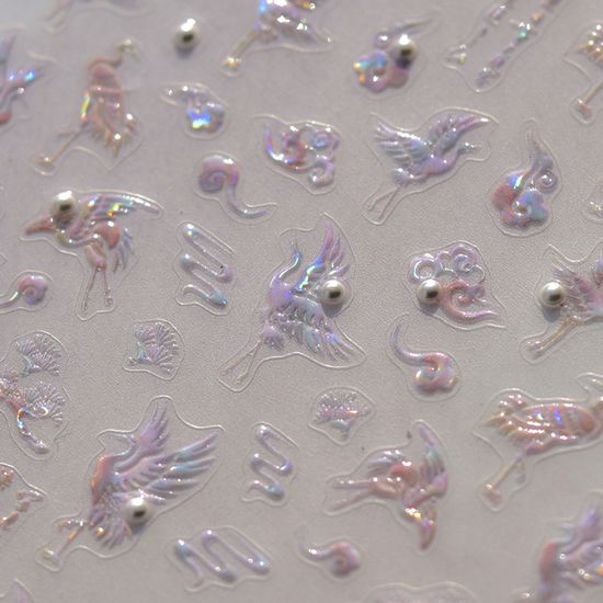 전통 자개 스티커 홀로그램 네일 아트 재료 