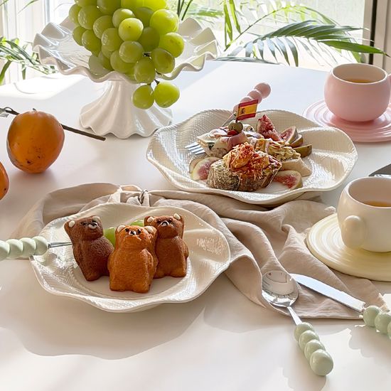 플로라 트위스트 플레이트 S 디저트접시 홈카페 식기