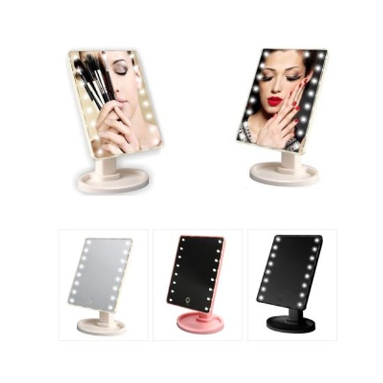 쿡리빙 LED 조명 거울 메이크업 미러 무드등 손거울