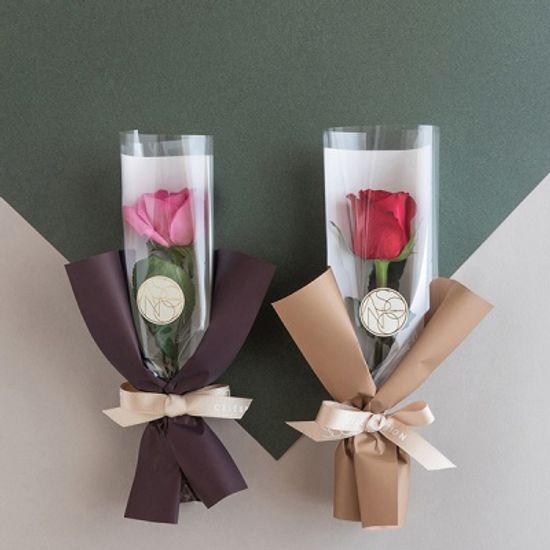 장미한송이에 담긴 사랑 로즈한송이꽃다발[낱개상품]