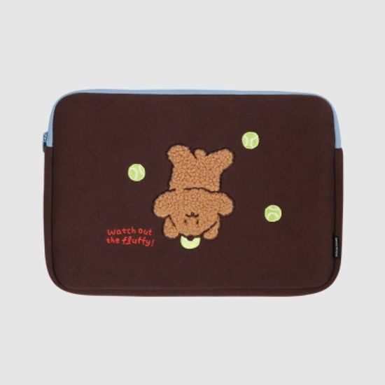 모찌타운 푸들 브라운 노트북 파우치 - 13인치
